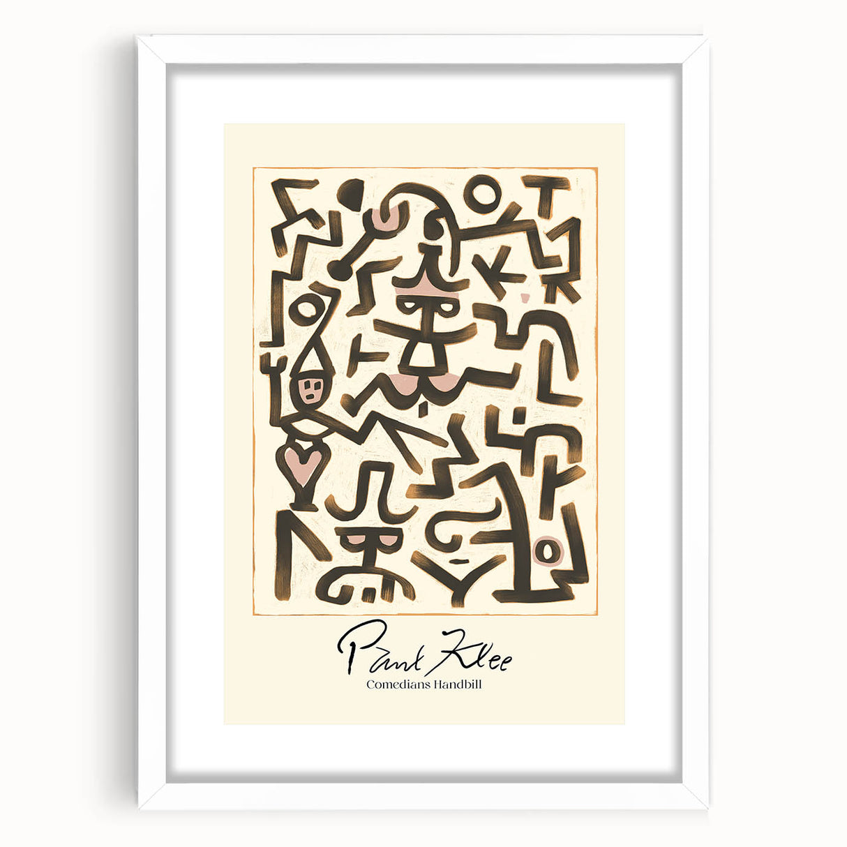 Modern Abstract Wall Art – Paul Klee-Inspired "Comedians Handbill" Print