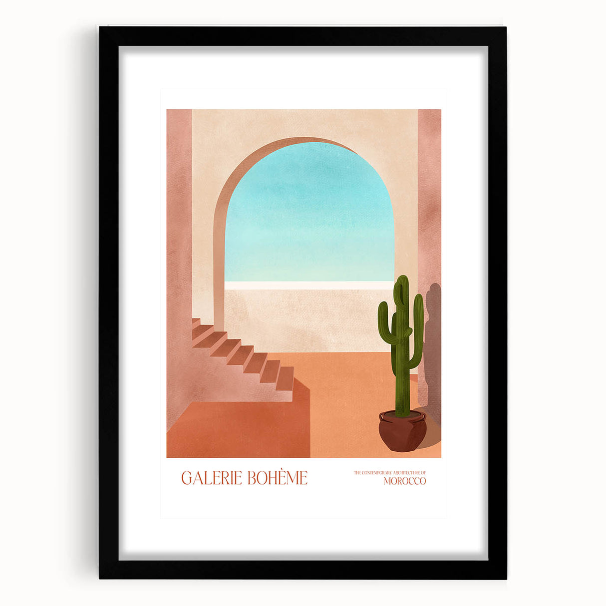 Contemporary Art Prints - Modern Wall Decor with Moroccan Staircase Scene