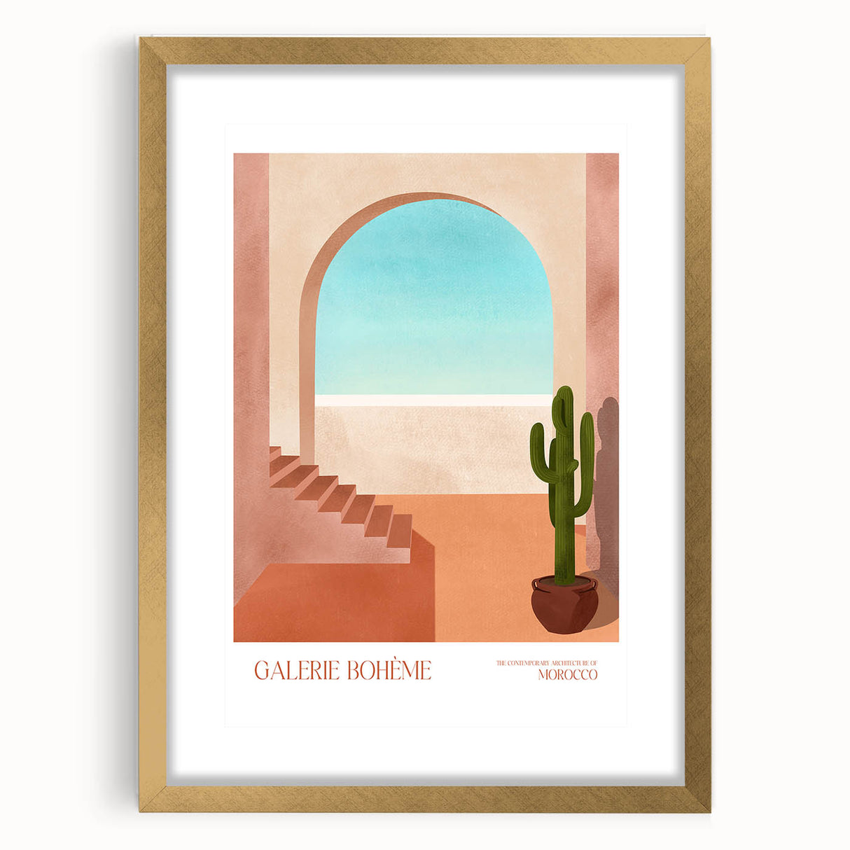 Contemporary Art Prints - Modern Wall Decor with Moroccan Staircase Scene