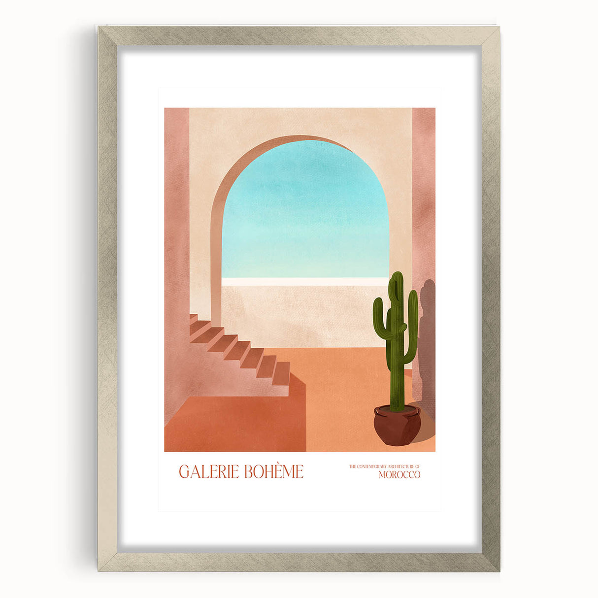 Contemporary Art Prints - Modern Wall Decor with Moroccan Staircase Scene