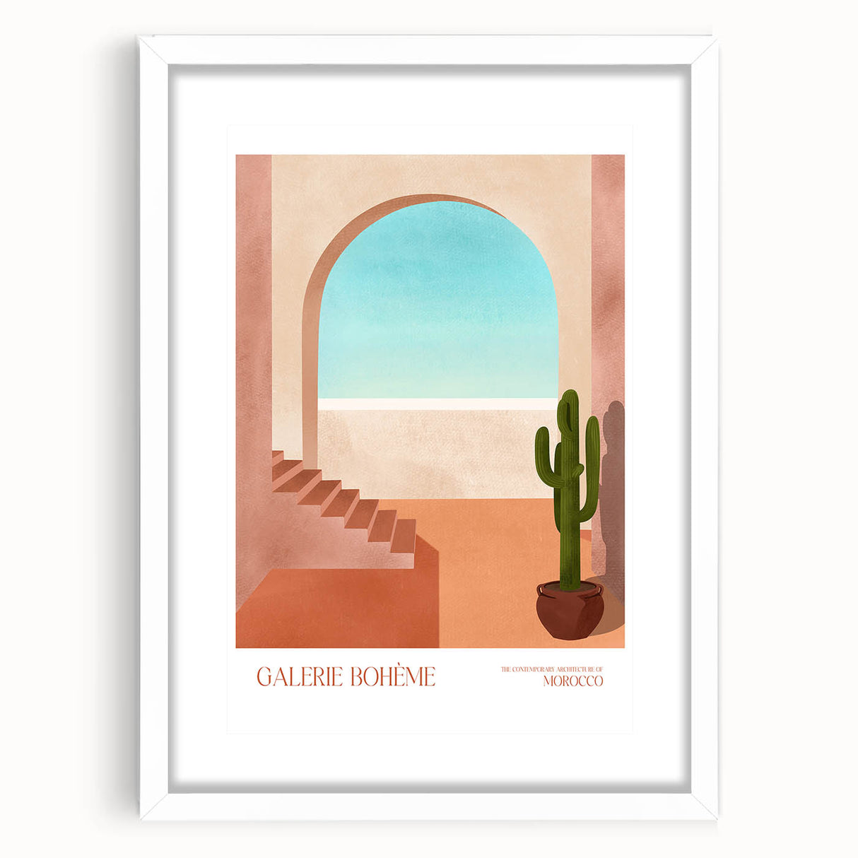 Contemporary Art Prints - Modern Wall Decor with Moroccan Staircase Scene