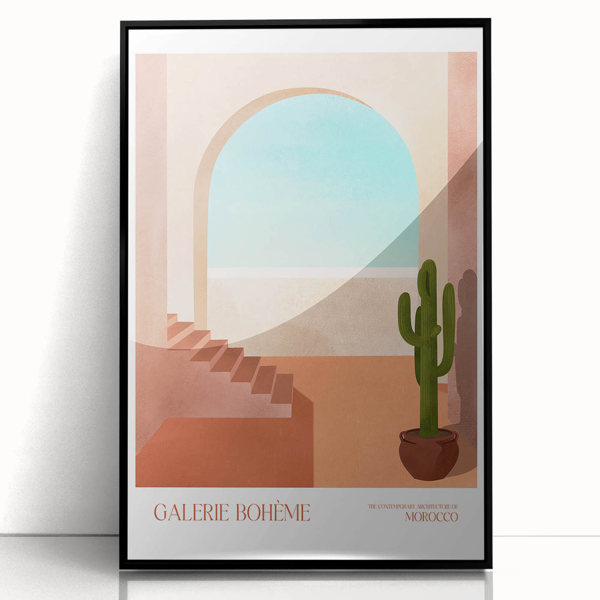 Contemporary Art Prints - Modern Wall Decor with Moroccan Staircase Scene
