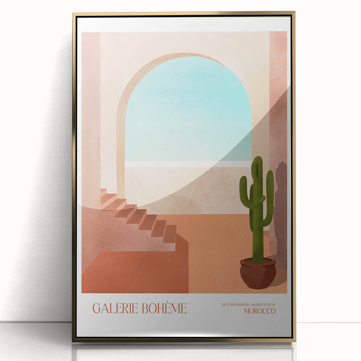 Contemporary Art Prints - Modern Wall Decor with Moroccan Staircase Scene