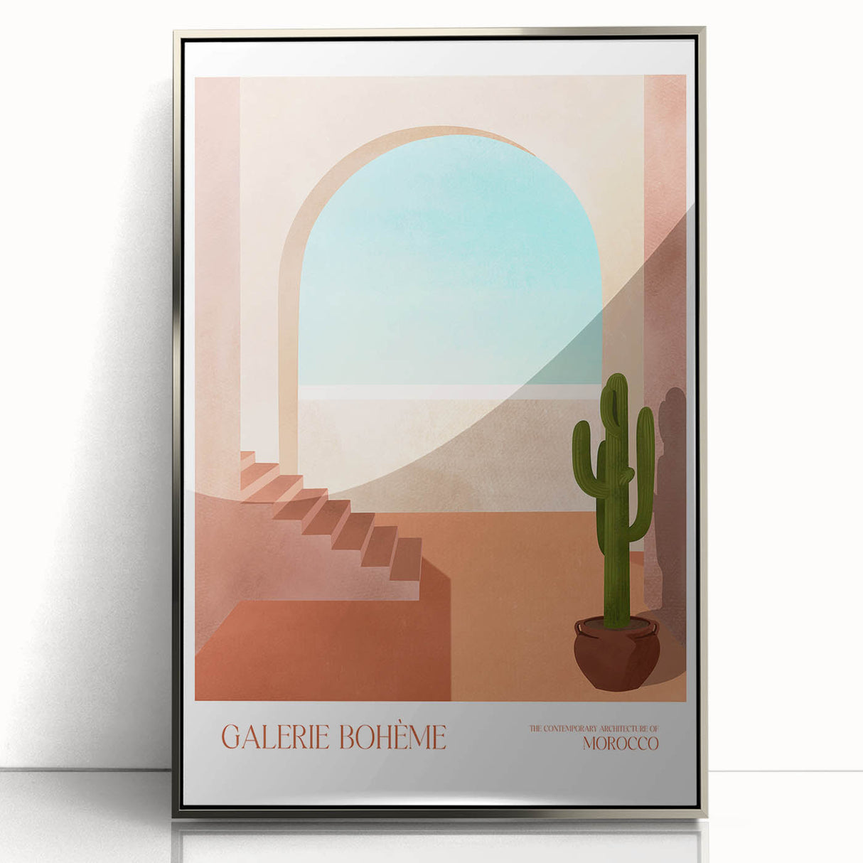 Contemporary Art Prints - Modern Wall Decor with Moroccan Staircase Scene