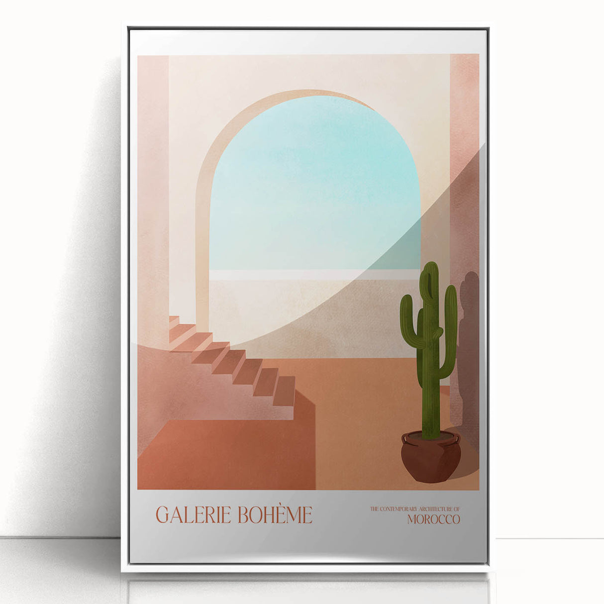 Contemporary Art Prints - Modern Wall Decor with Moroccan Staircase Scene