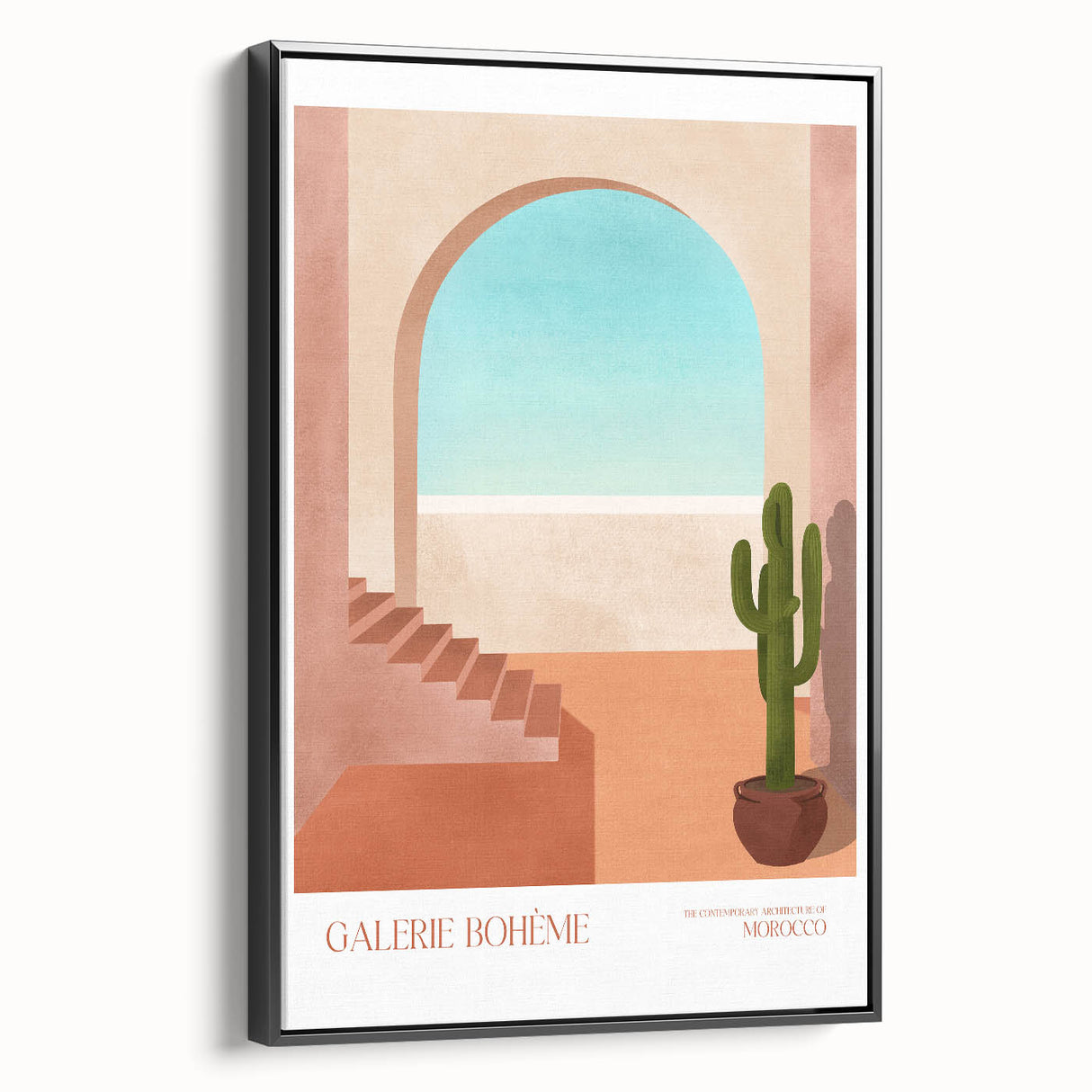 Contemporary Art Prints - Modern Wall Decor with Moroccan Staircase Scene