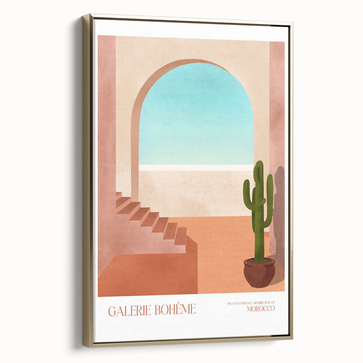Contemporary Art Prints - Modern Wall Decor with Moroccan Staircase Scene
