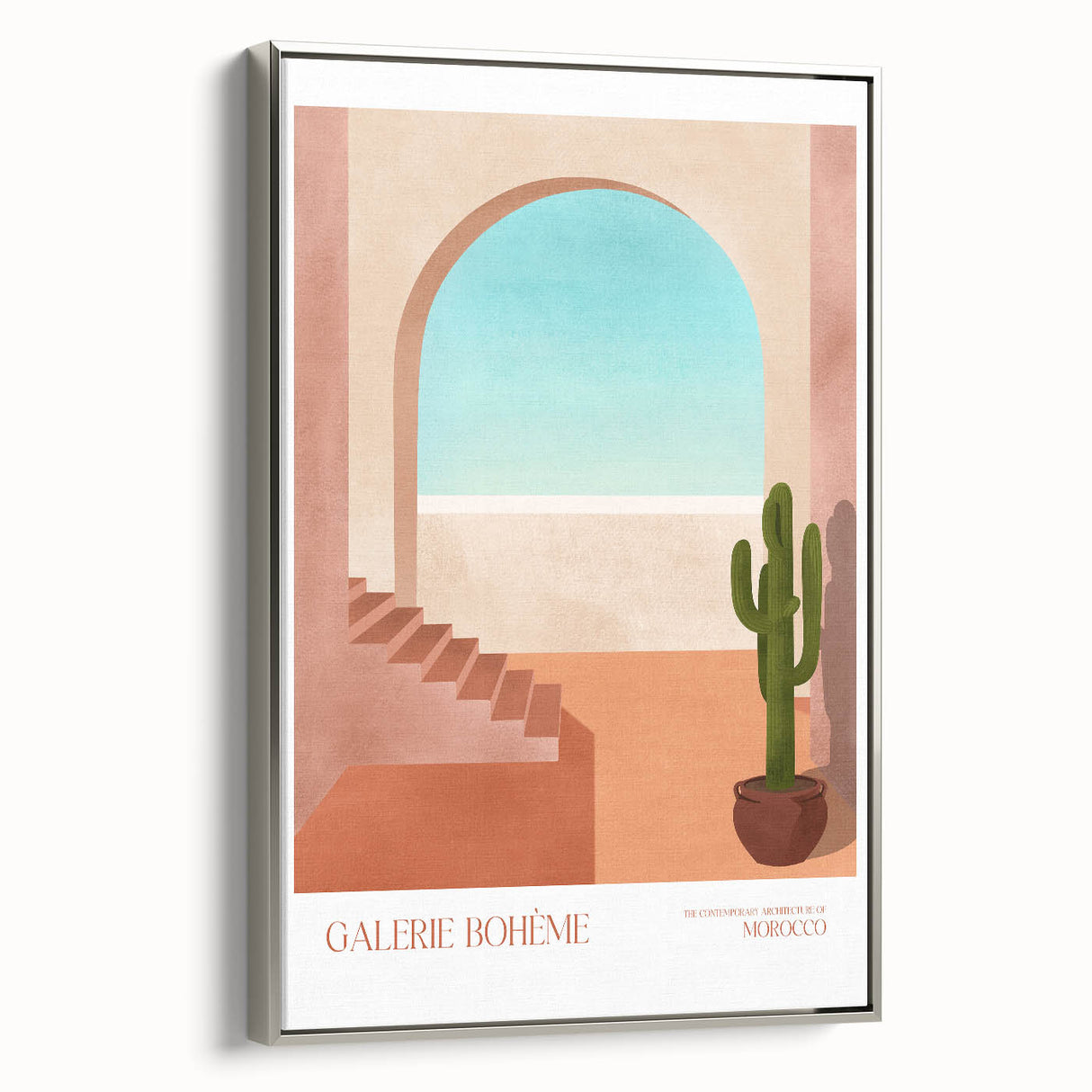 Contemporary Art Prints - Modern Wall Decor with Moroccan Staircase Scene