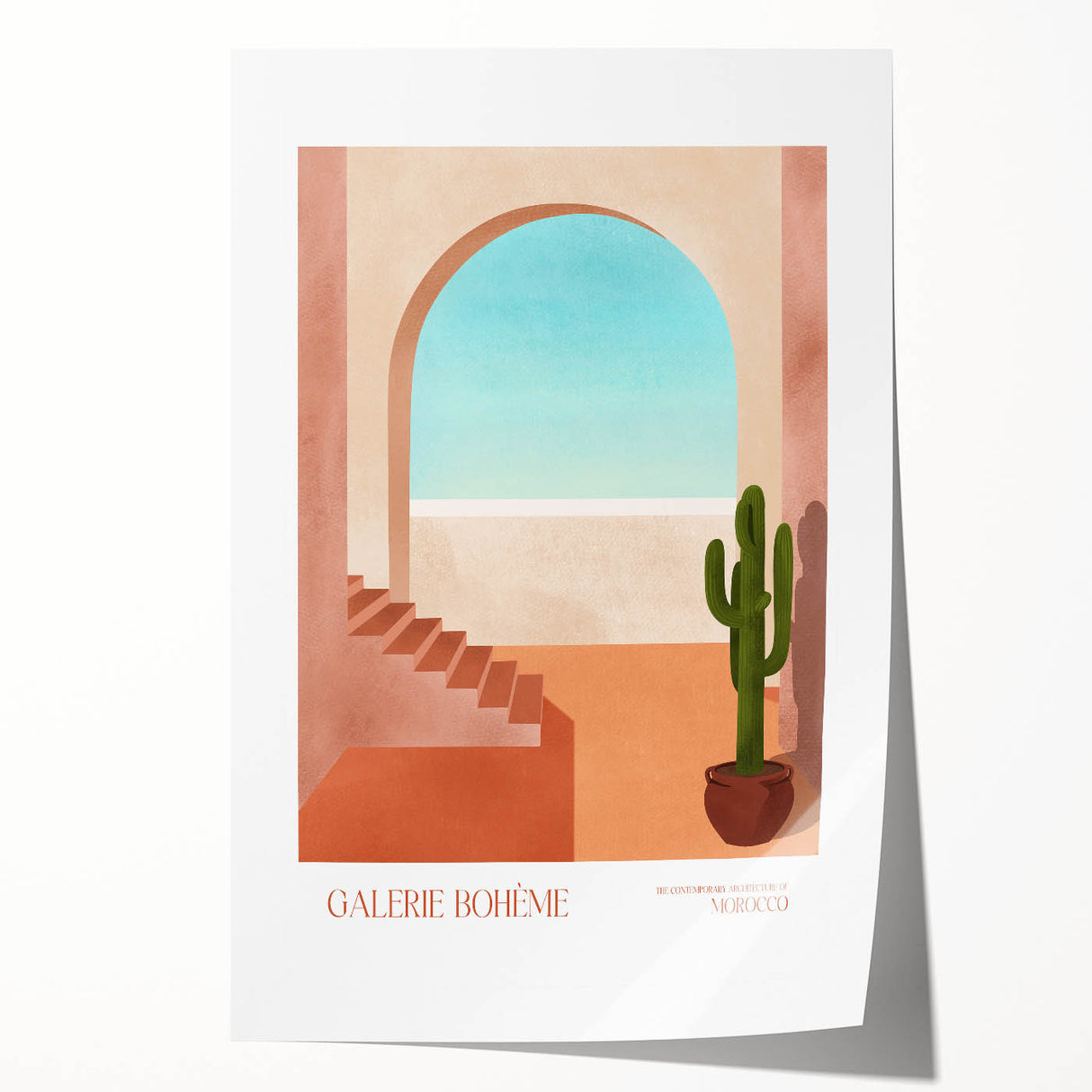 Contemporary Art Prints - Modern Wall Decor with Moroccan Staircase Scene