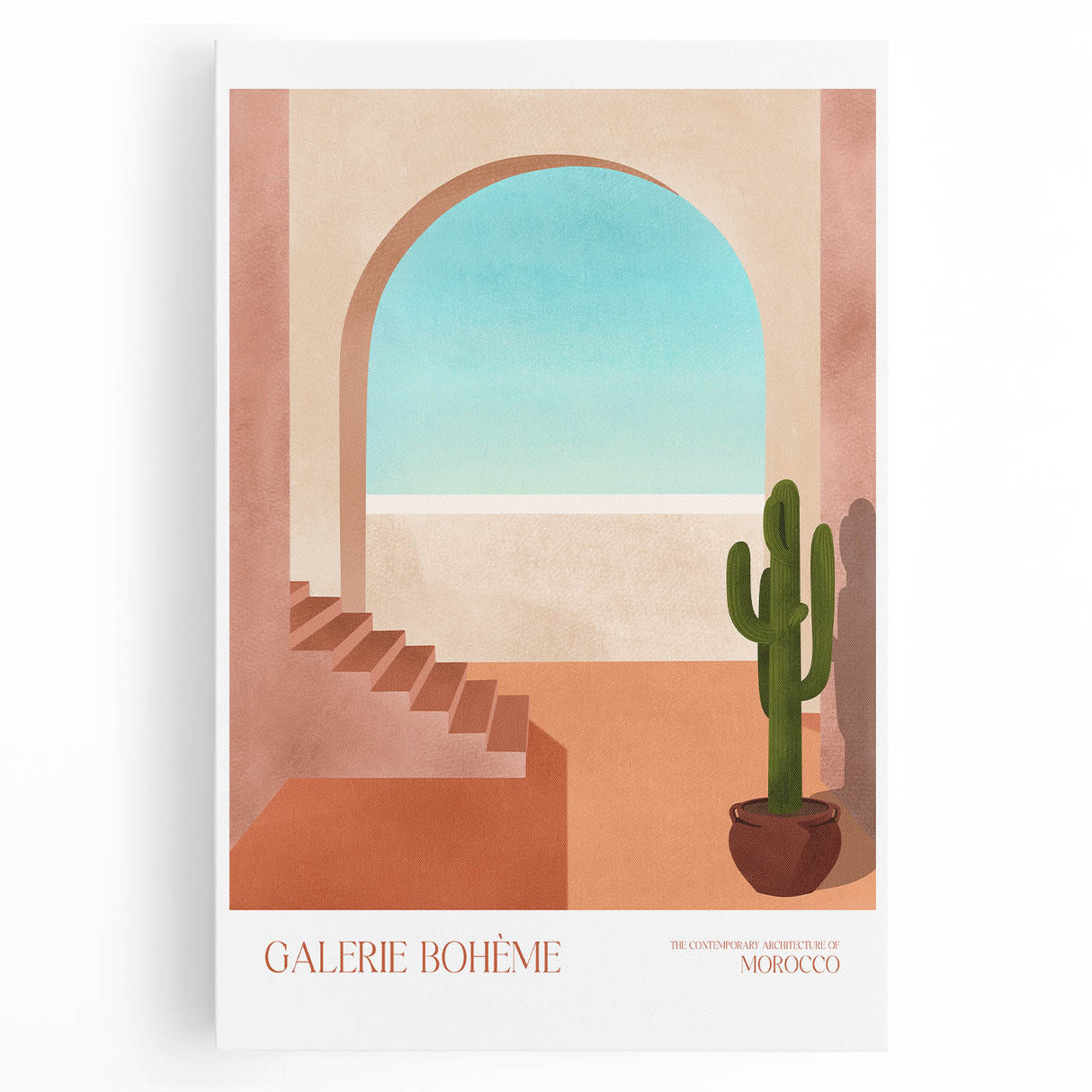 Contemporary Art Prints - Modern Wall Decor with Moroccan Staircase Scene