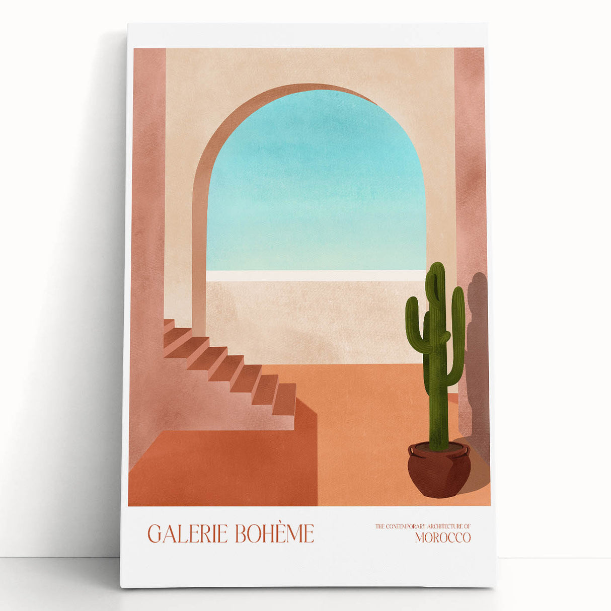 Contemporary Art Prints - Modern Wall Decor with Moroccan Staircase Scene