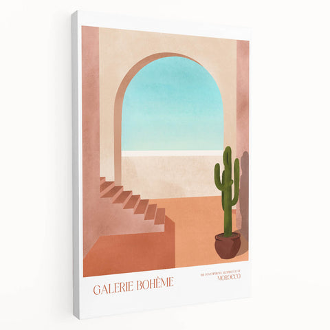 Contemporary Art Prints - Modern Wall Decor with Moroccan Staircase Scene