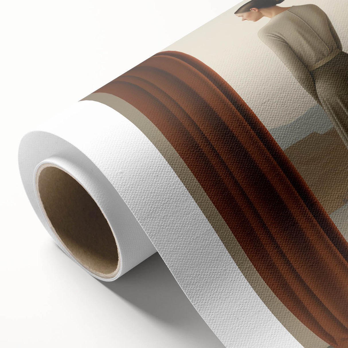 Electric Wall Art: Elegant Woman by the Window Minimalist Print