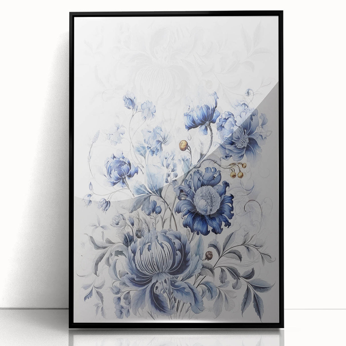 Electric Wall Art | Blue Floral Electric Canvas for Modern Interiors