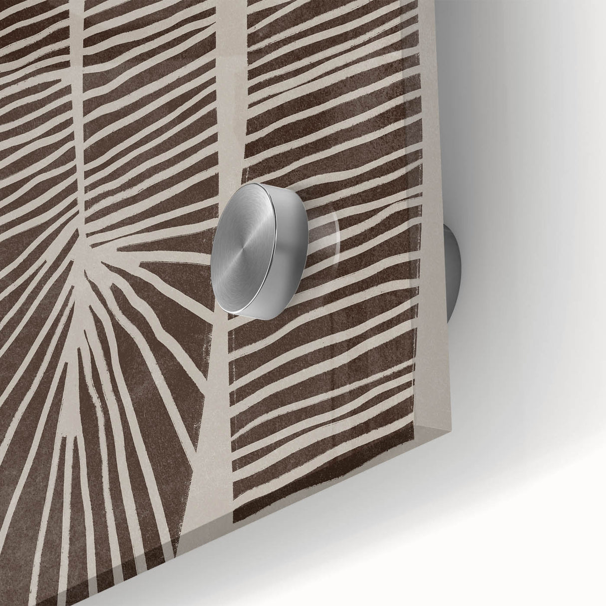 Mid Century Modern Art - Retro Minimalist Abstract Line Design in Brown