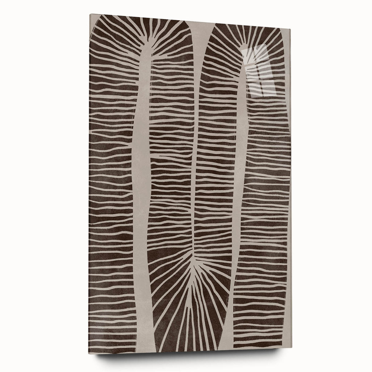 Mid Century Modern Art - Retro Minimalist Abstract Line Design in Brown