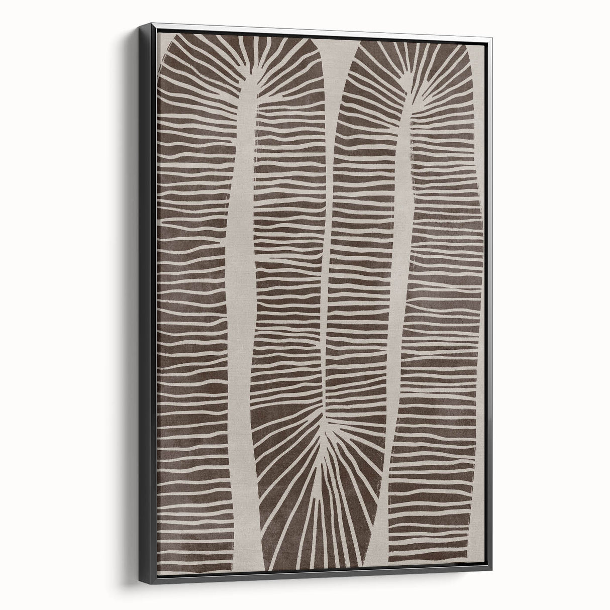 Mid Century Modern Art - Retro Minimalist Abstract Line Design in Brown