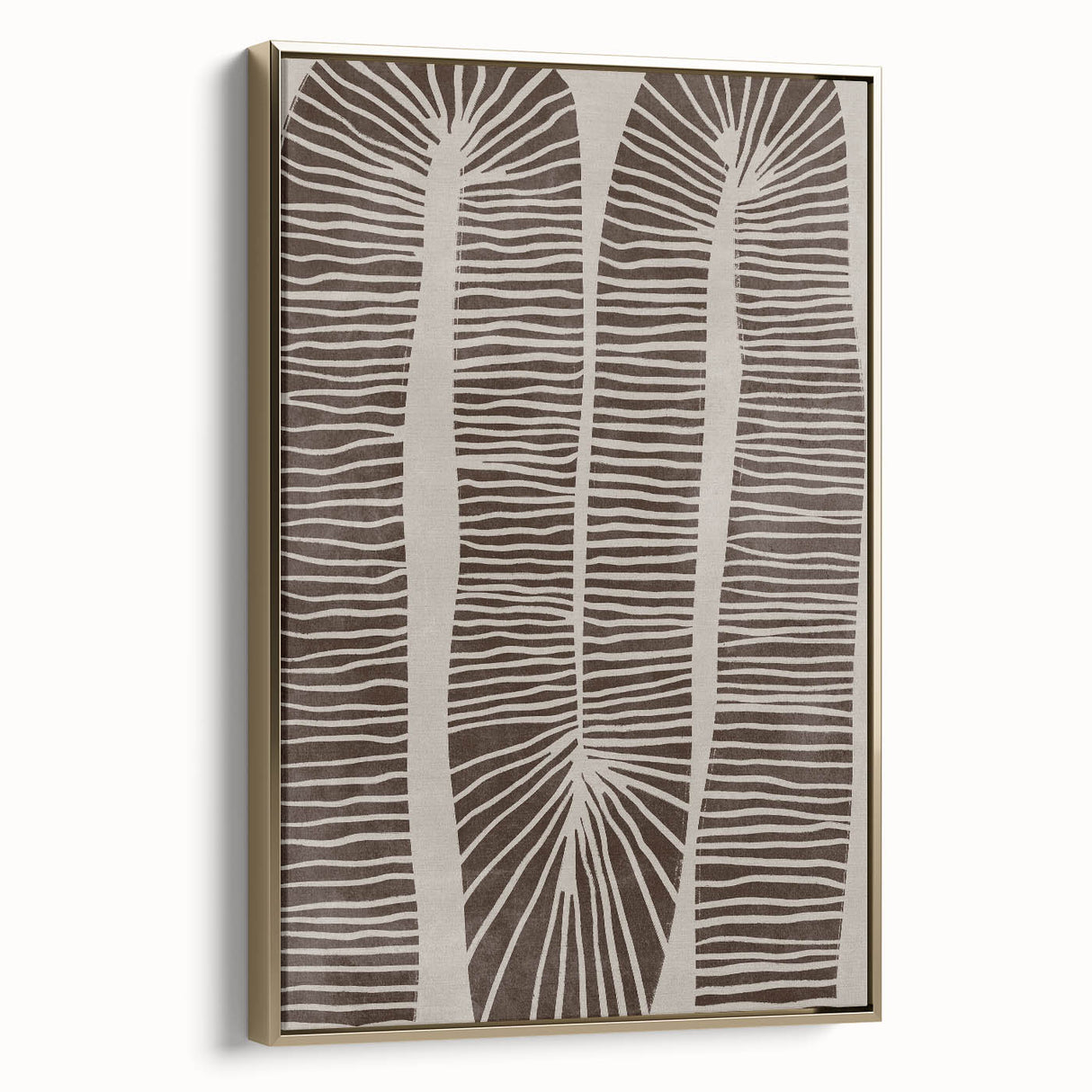 Mid Century Modern Art - Retro Minimalist Abstract Line Design in Brown