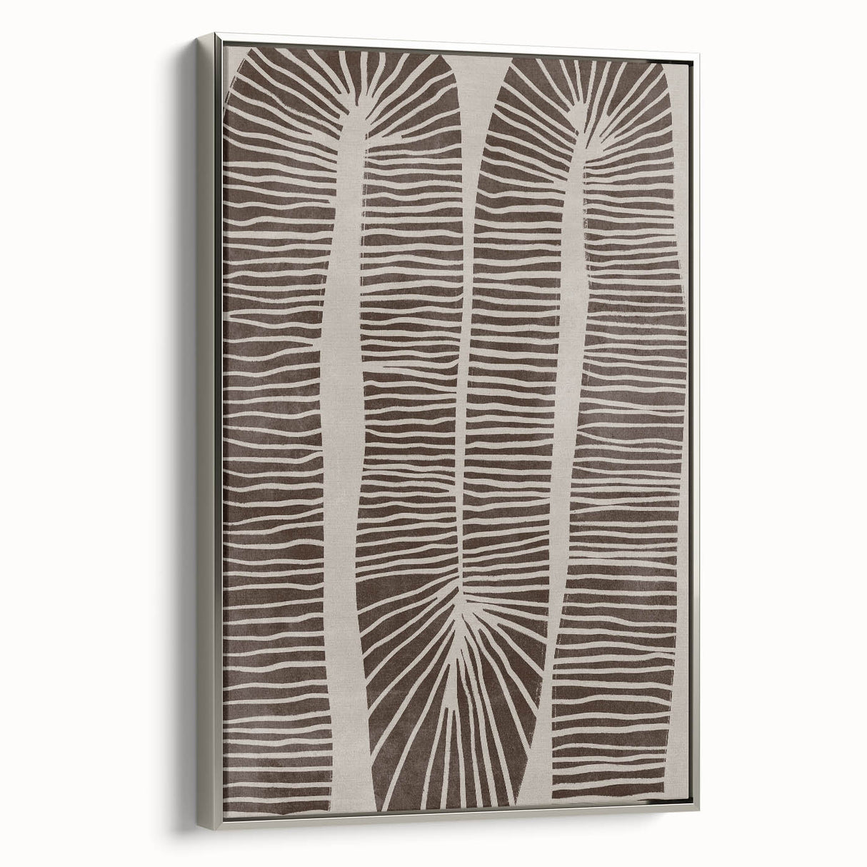 Mid Century Modern Art - Retro Minimalist Abstract Line Design in Brown