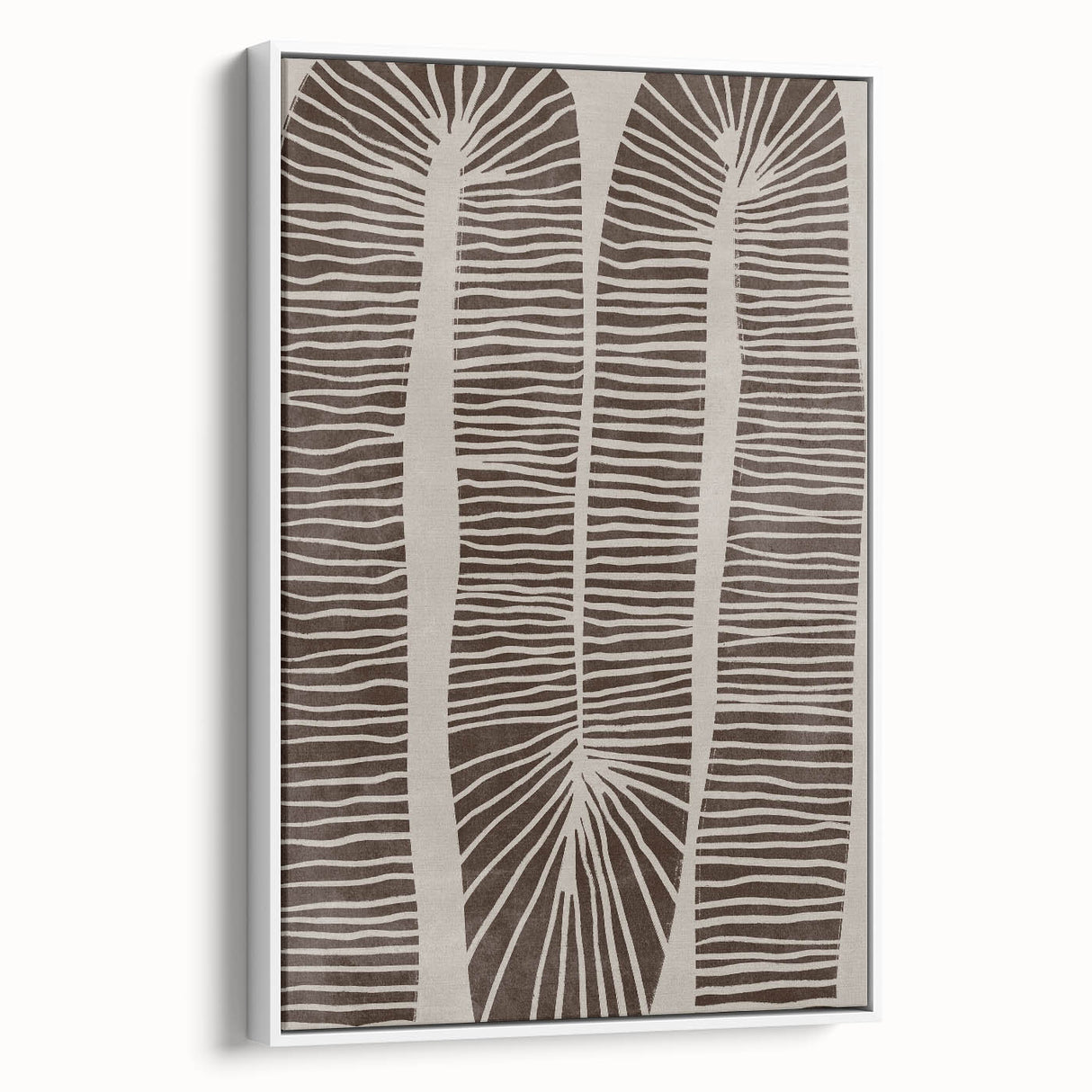 Mid Century Modern Art - Retro Minimalist Abstract Line Design in Brown