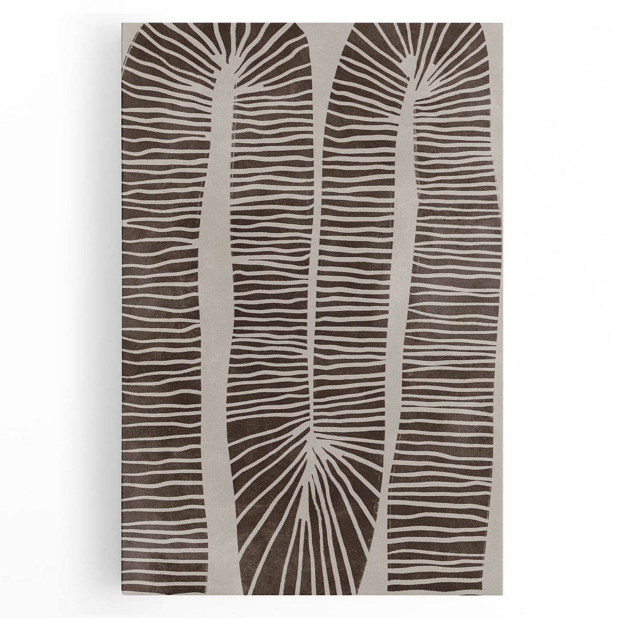 Mid Century Modern Art - Retro Minimalist Abstract Line Design in Brown