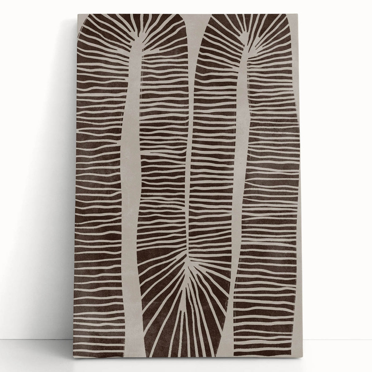 Mid Century Modern Art - Retro Minimalist Abstract Line Design in Brown