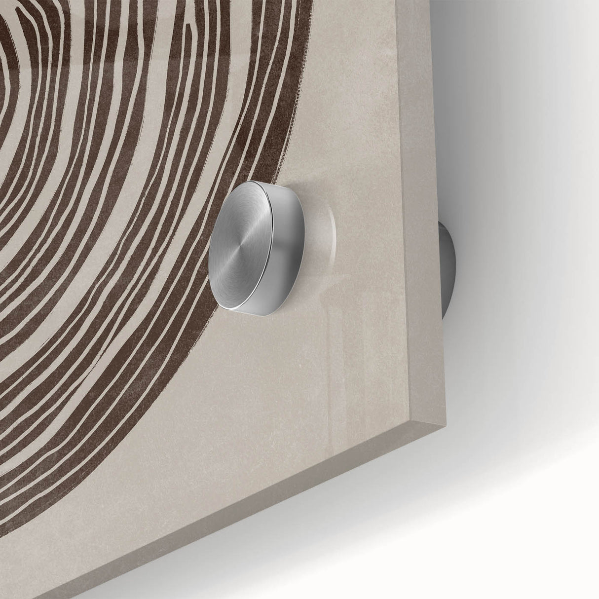 Mid Century Modern Art - Retro Minimalist Spiral Design in Brown Tones