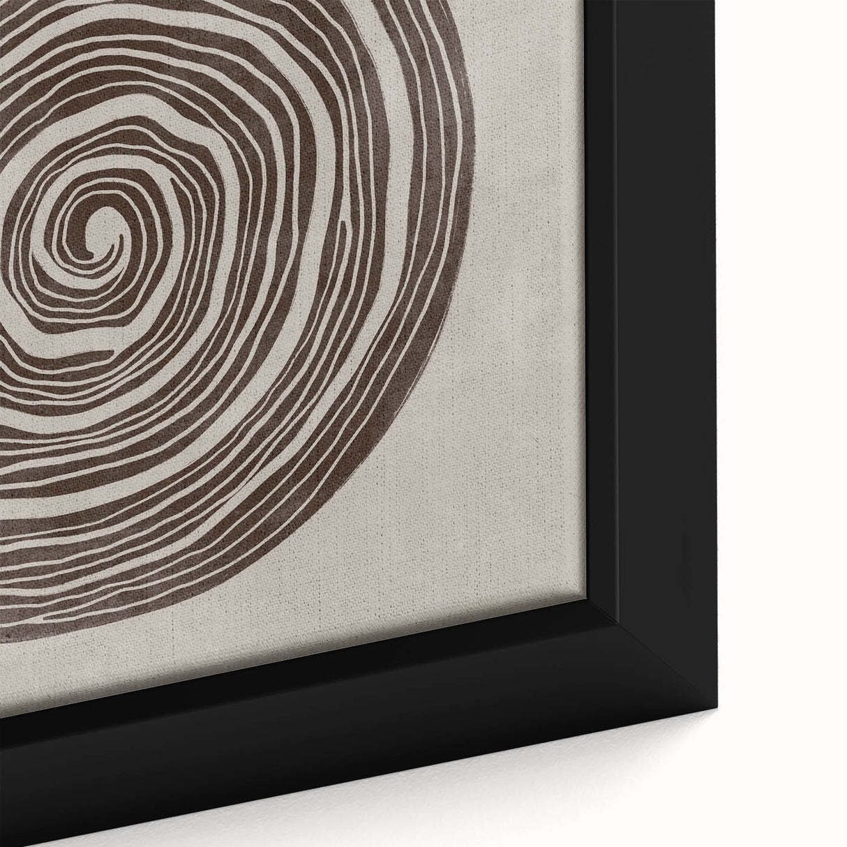 Mid Century Modern Art - Retro Minimalist Spiral Design in Brown Tones
