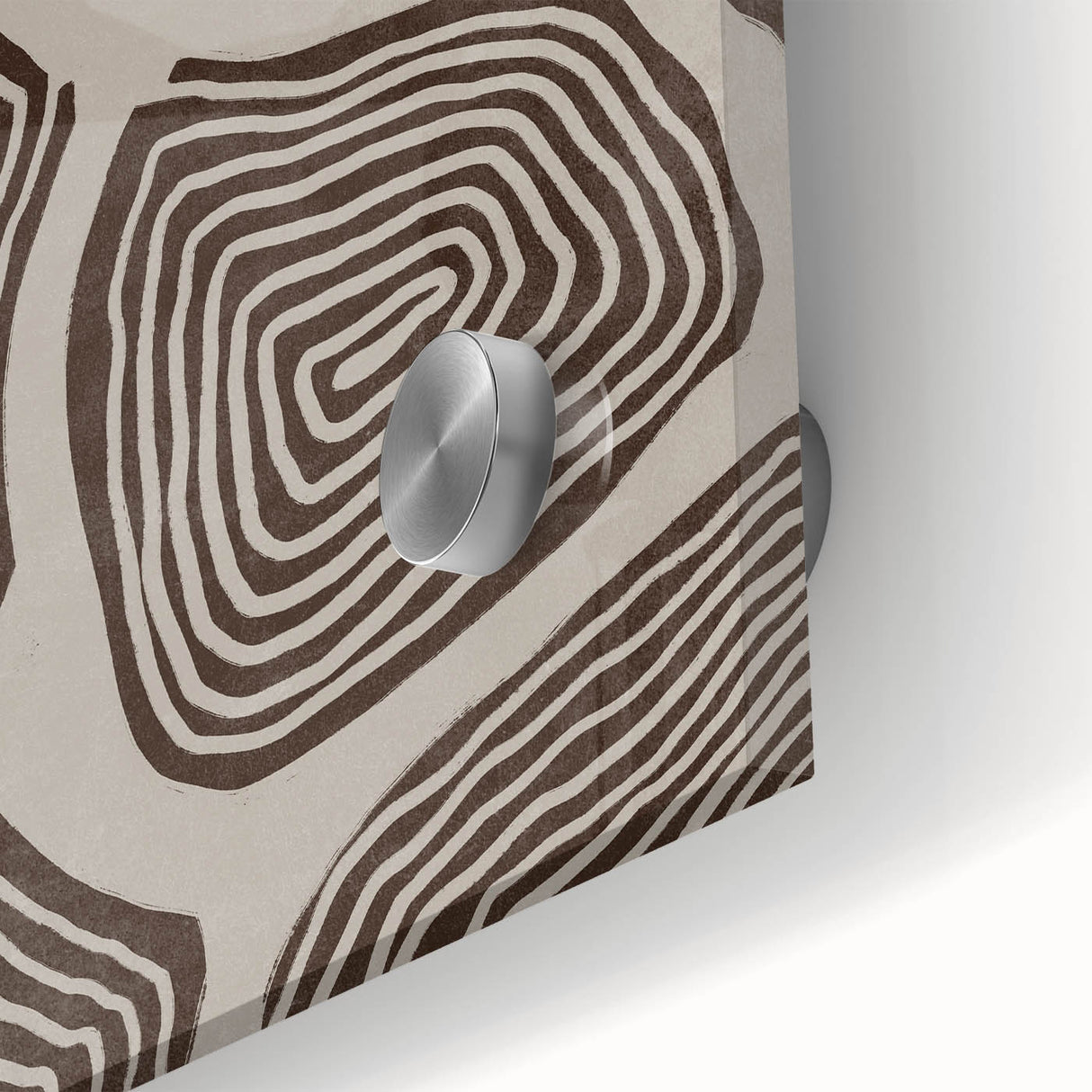 Mid Century Modern Art - Retro Minimalist Geometric Spiral Design in Brown