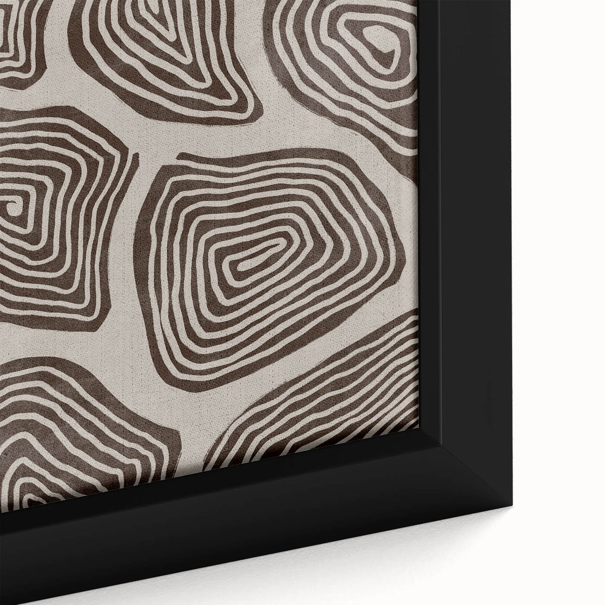 Mid Century Modern Art - Retro Minimalist Geometric Spiral Design in Brown