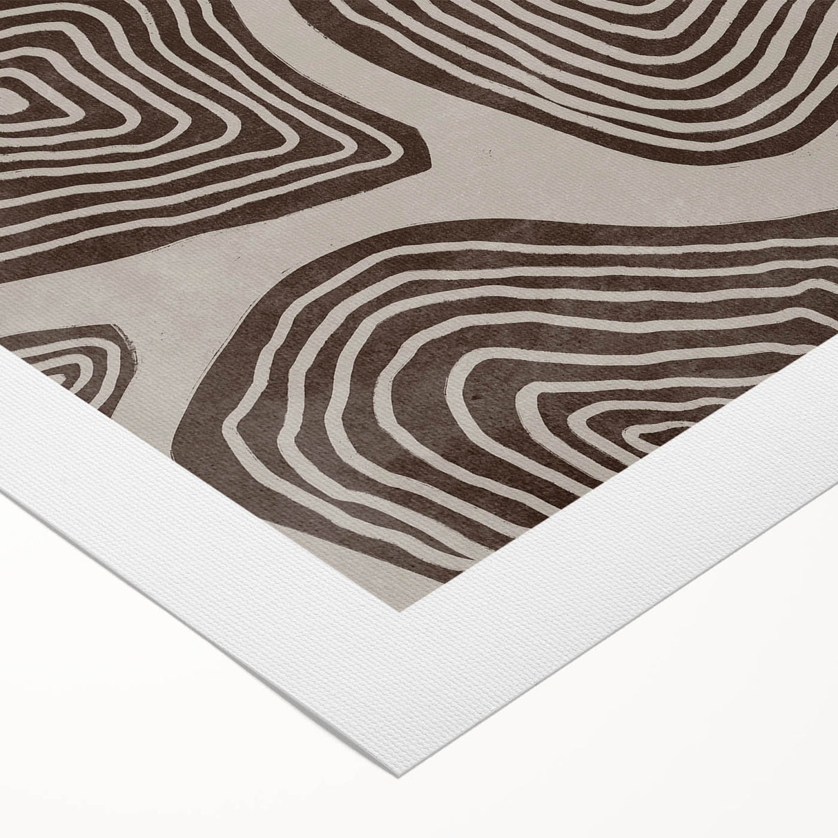 Mid Century Modern Art - Retro Minimalist Geometric Spiral Design in Brown