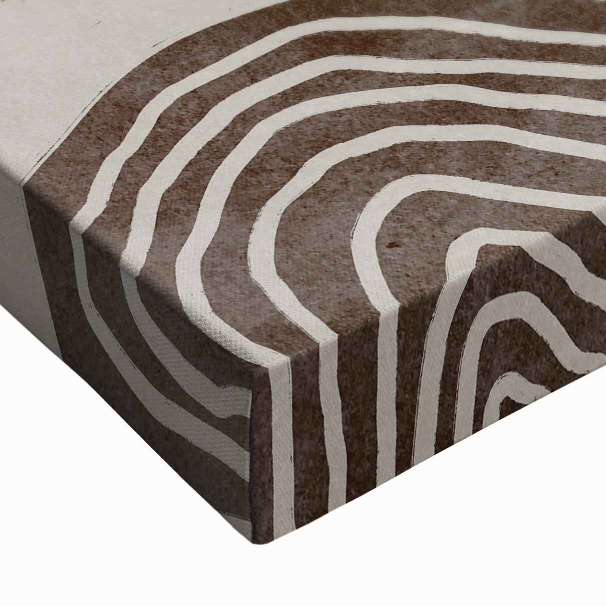 Mid Century Modern Art - Retro Minimalist Geometric Spiral Design in Brown