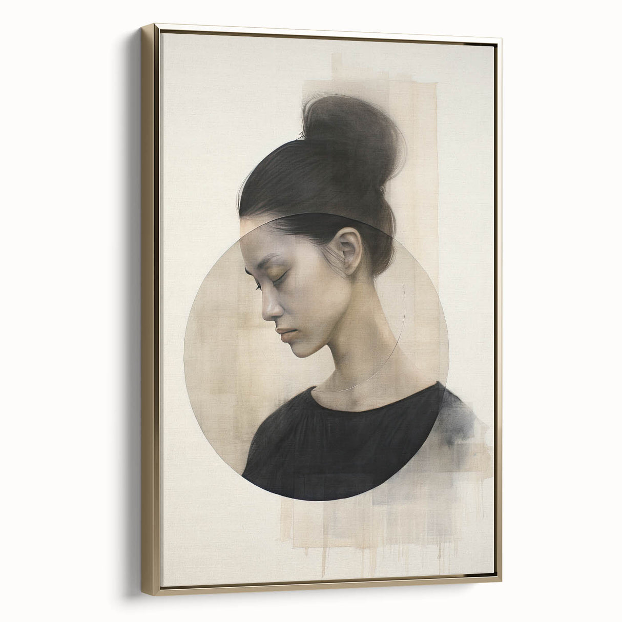 Modern Minimalist Portrait Art – Elegant Abstract Female Silhouette