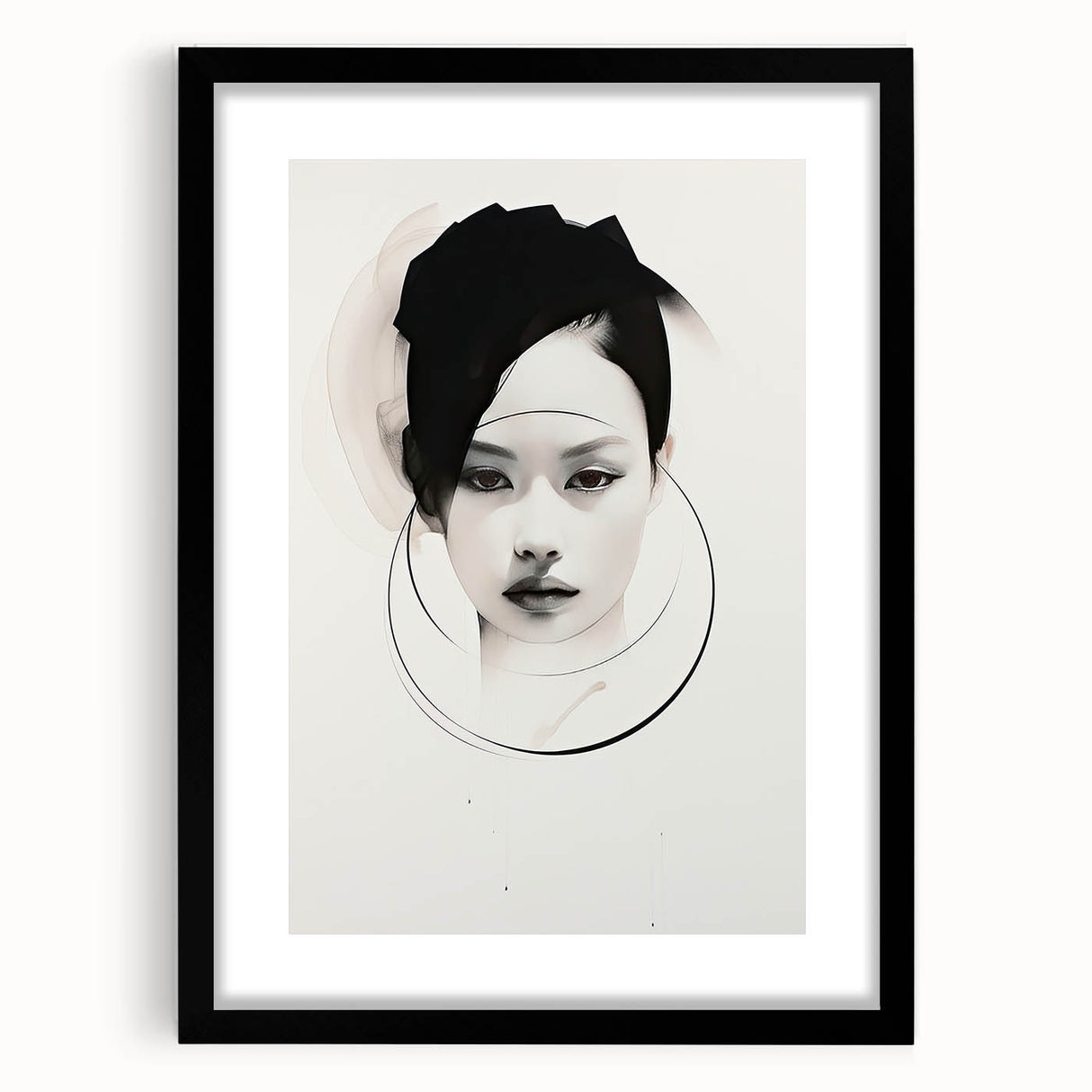 Minimalist Portrait Wall Art – Abstract Black and White Female Silhouette