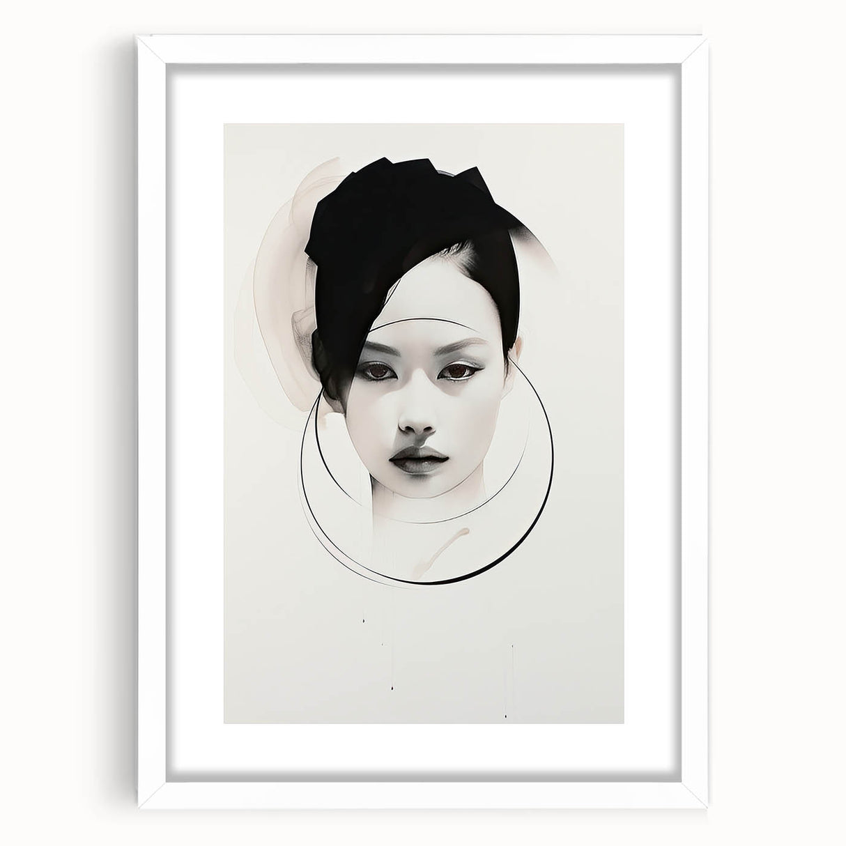 Minimalist Portrait Wall Art – Abstract Black and White Female Silhouette