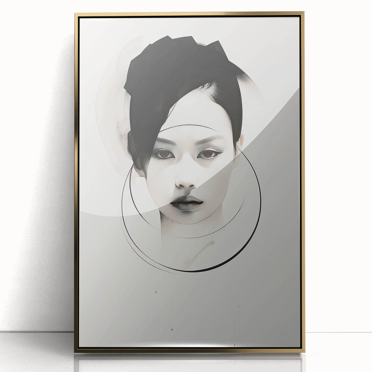 Minimalist Portrait Wall Art – Abstract Black and White Female Silhouette