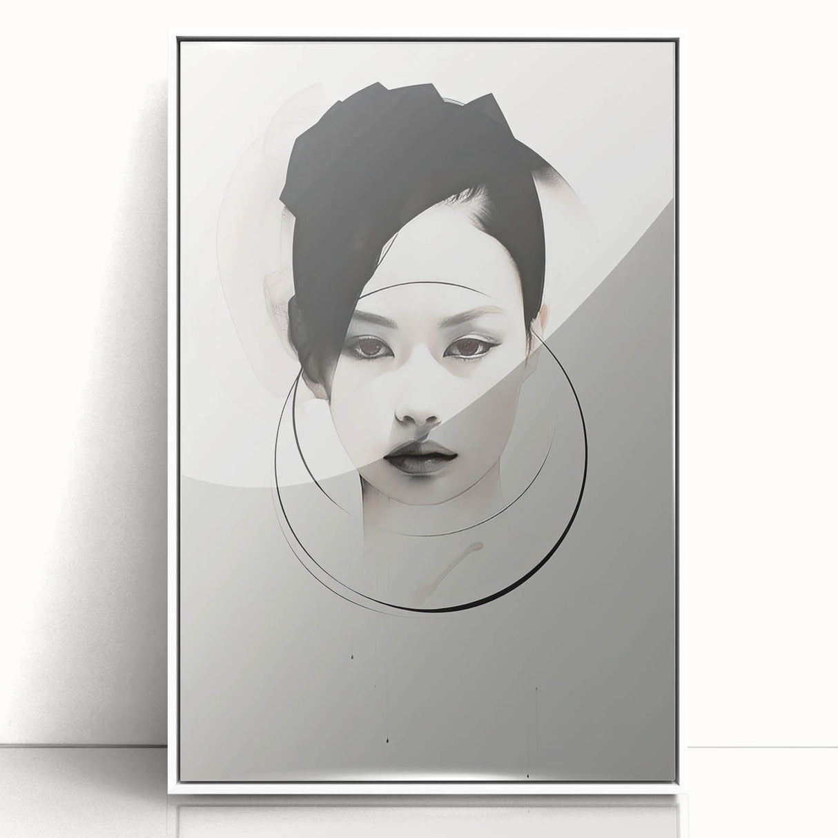 Minimalist Portrait Wall Art – Abstract Black and White Female Silhouette
