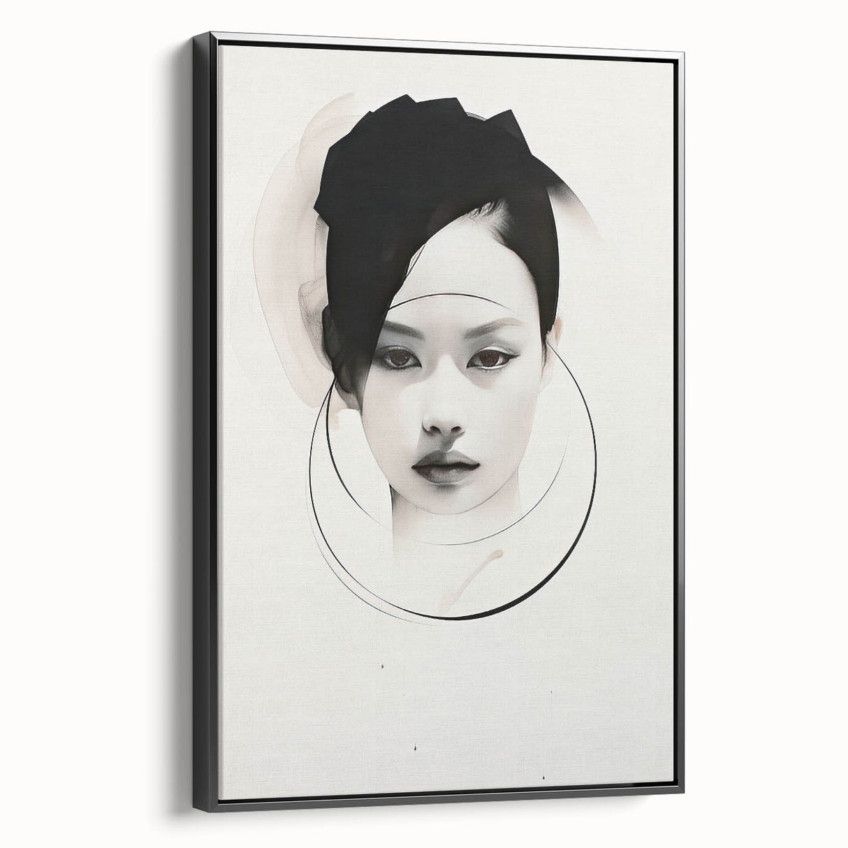 Minimalist Portrait Wall Art – Abstract Black and White Female Silhouette