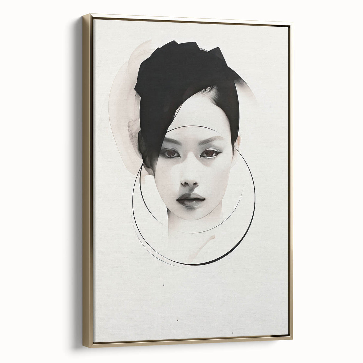 Minimalist Portrait Wall Art – Abstract Black and White Female Silhouette