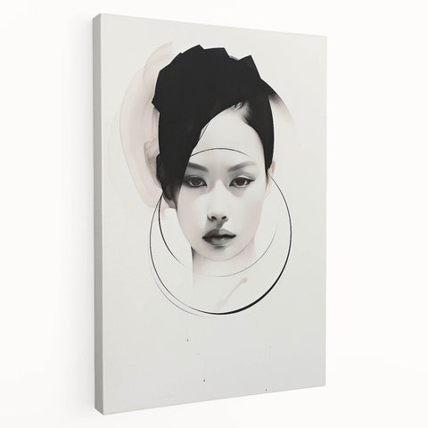 Minimalist Portrait Wall Art – Abstract Black and White Female Silhouette