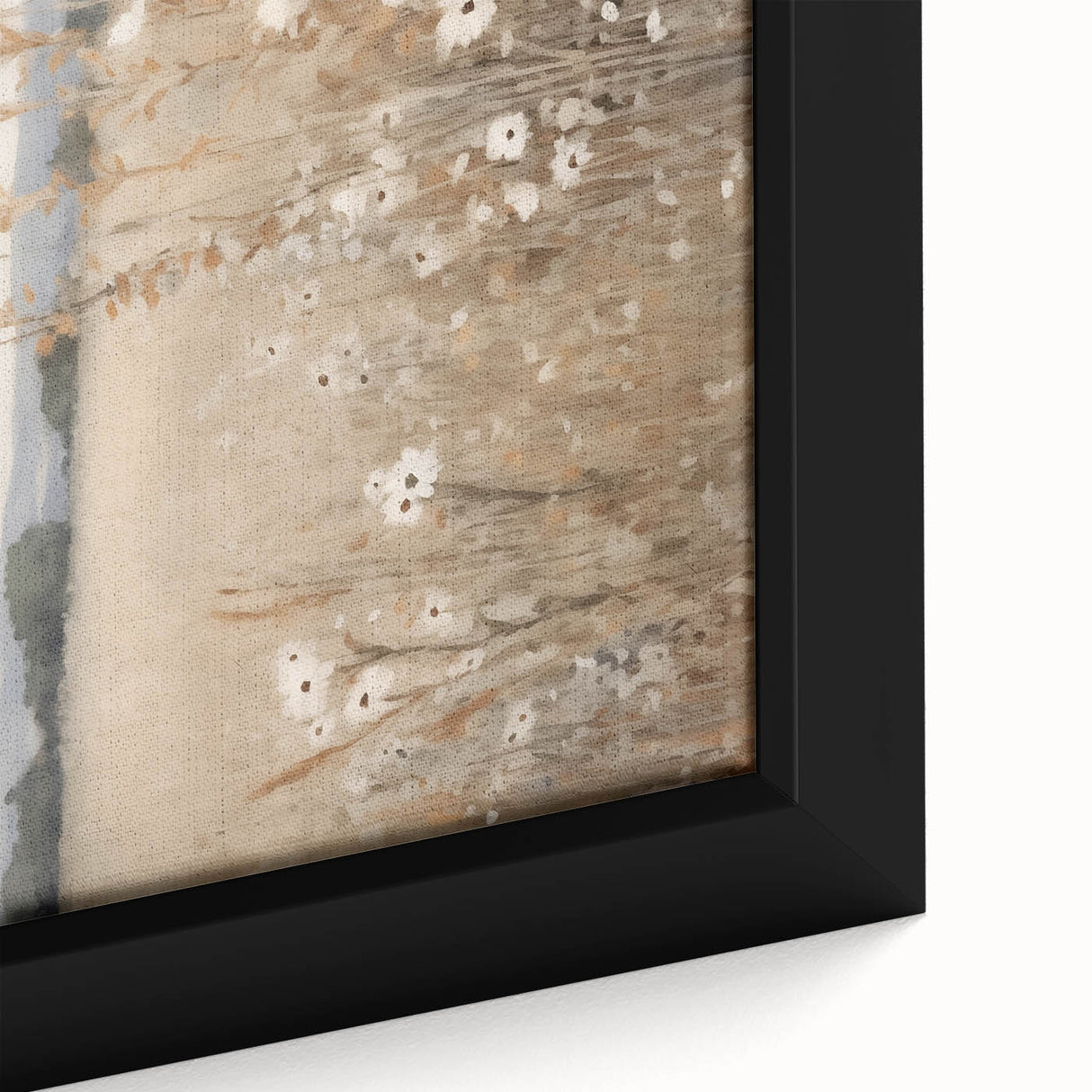 Minimalist Landscape Art: Soft Field of Wildflowers in Neutral Tones