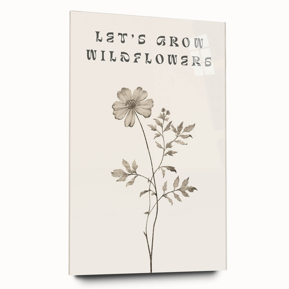 Minimalist Botanical Art: "Let’s Grow Wildflowers" Modern Floral Print