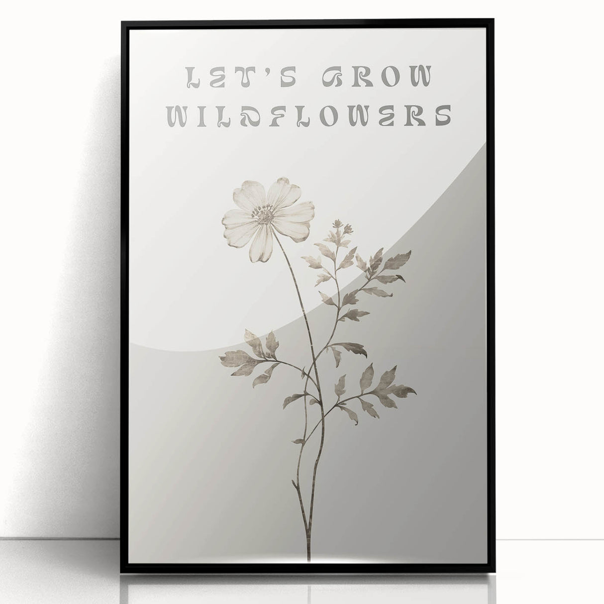 Minimalist Botanical Art: "Let’s Grow Wildflowers" Modern Floral Print