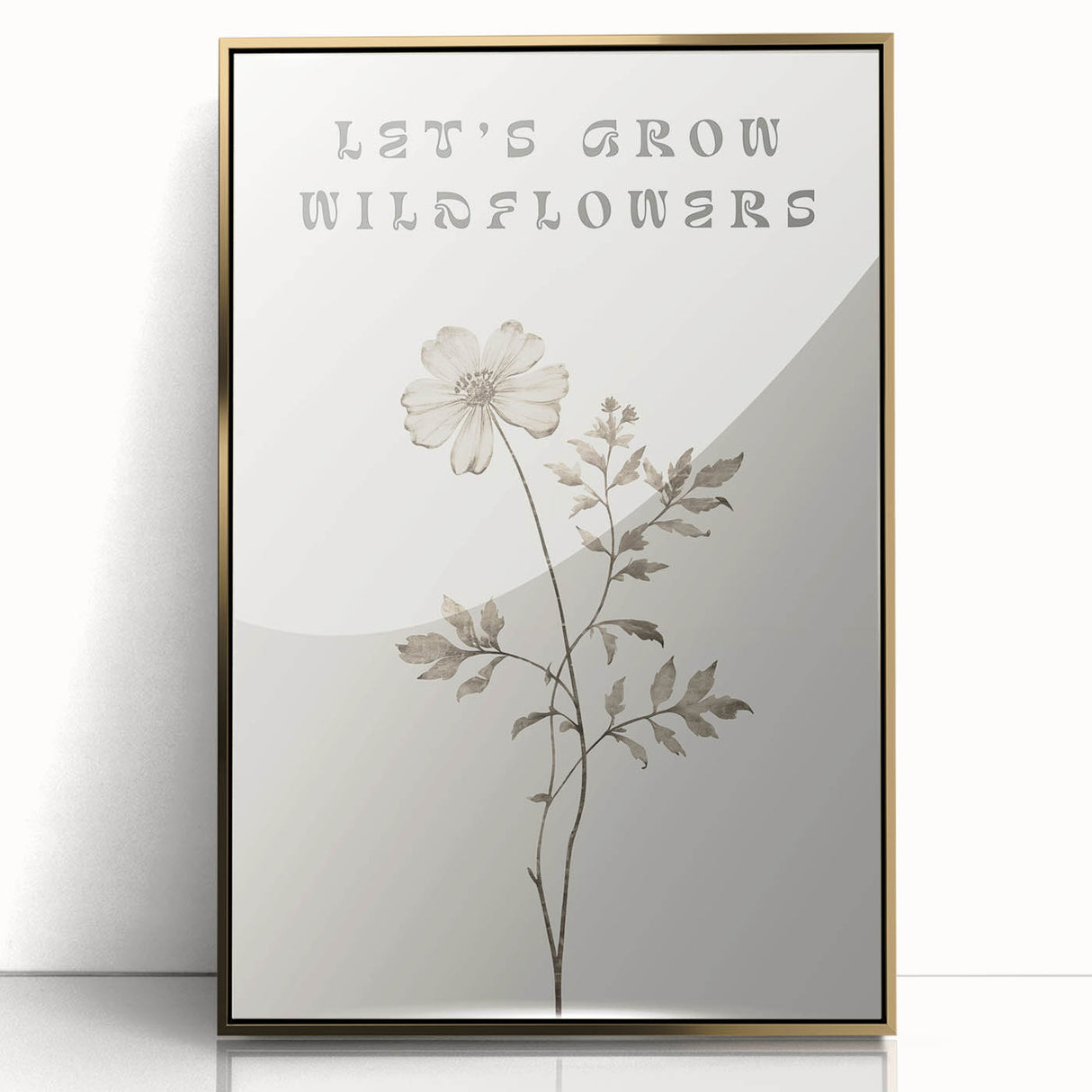 Minimalist Botanical Art: "Let’s Grow Wildflowers" Modern Floral Print