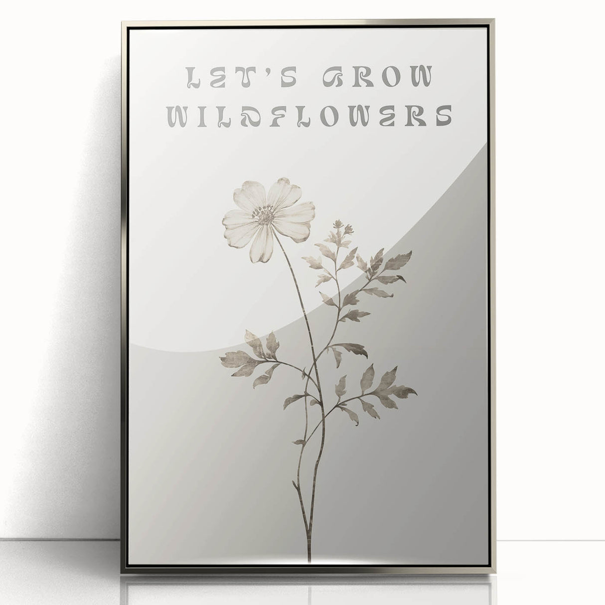Minimalist Botanical Art: "Let’s Grow Wildflowers" Modern Floral Print