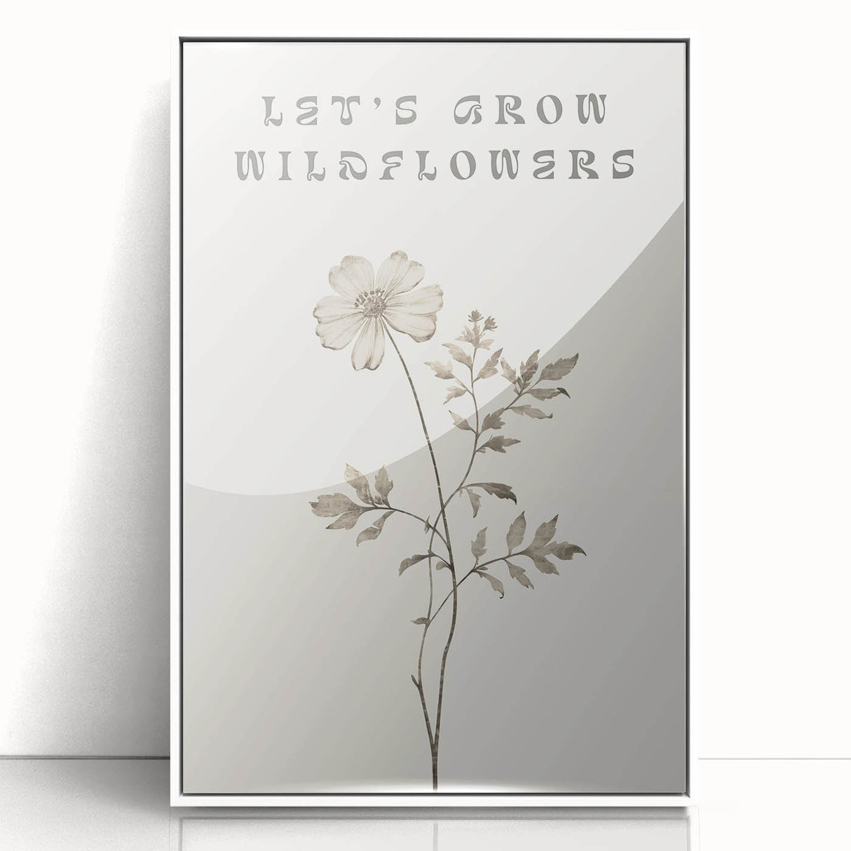 Minimalist Botanical Art: "Let’s Grow Wildflowers" Modern Floral Print