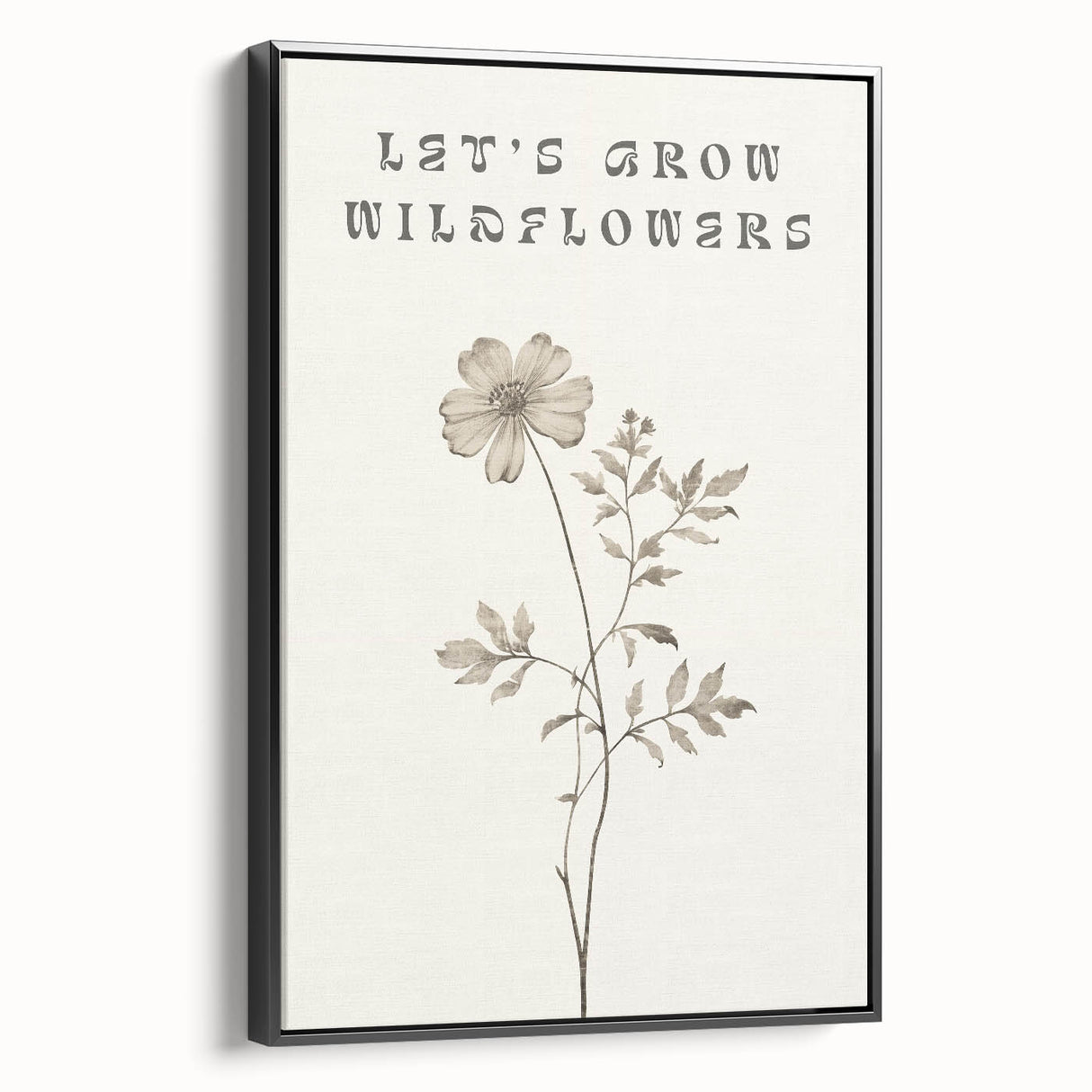 Minimalist Botanical Art: "Let’s Grow Wildflowers" Modern Floral Print