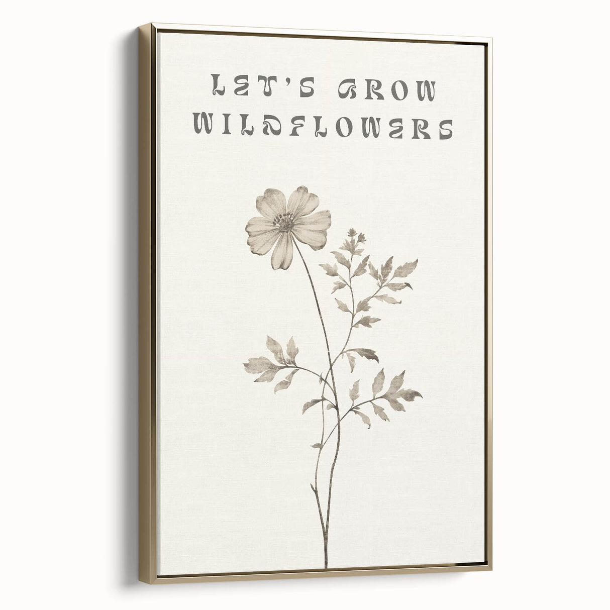 Minimalist Botanical Art: "Let’s Grow Wildflowers" Modern Floral Print