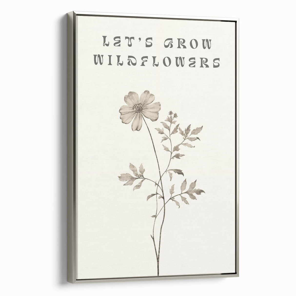 Minimalist Botanical Art: "Let’s Grow Wildflowers" Modern Floral Print