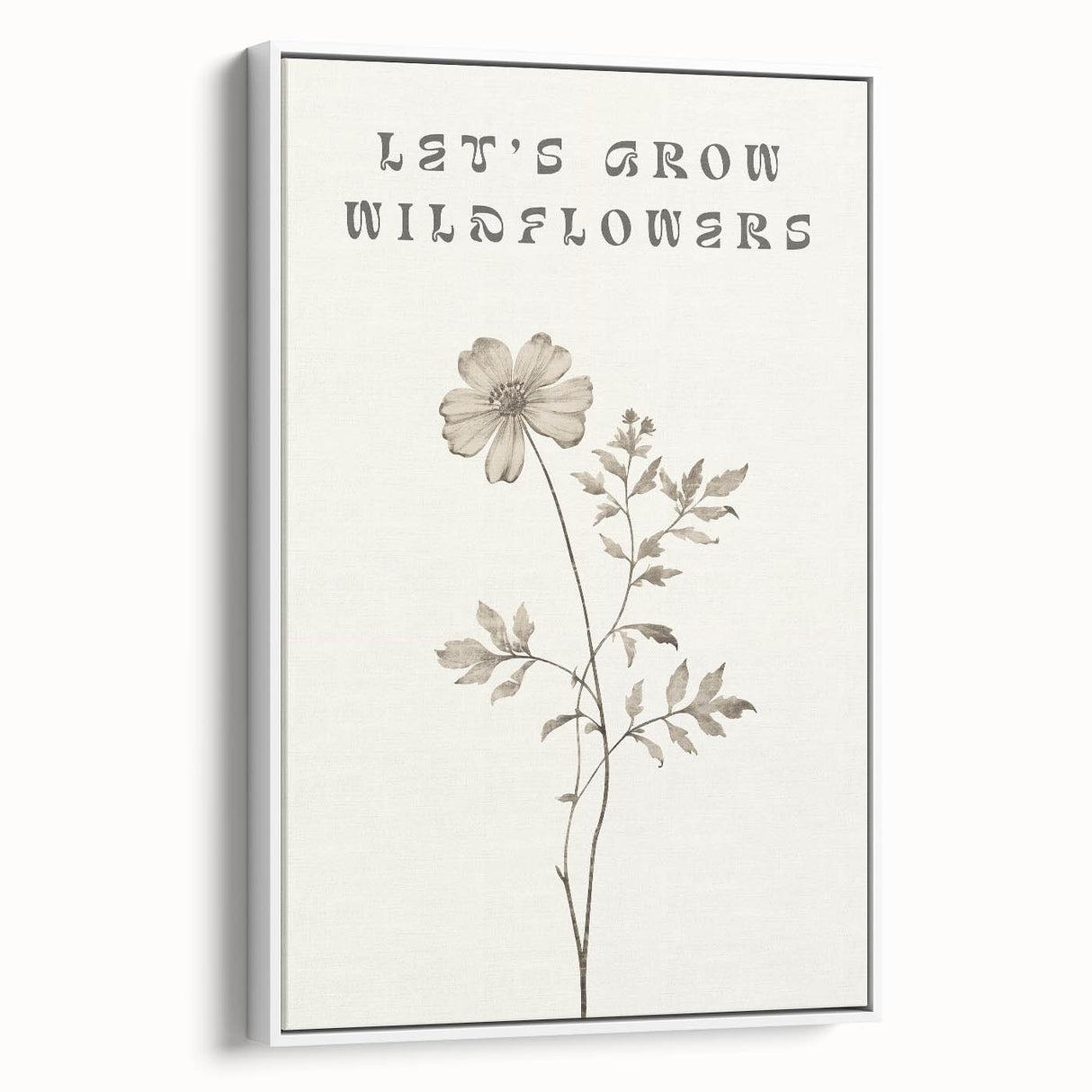 Minimalist Botanical Art: "Let’s Grow Wildflowers" Modern Floral Print